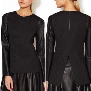 Stella & Jamie Black Leather Rio Top Size Small